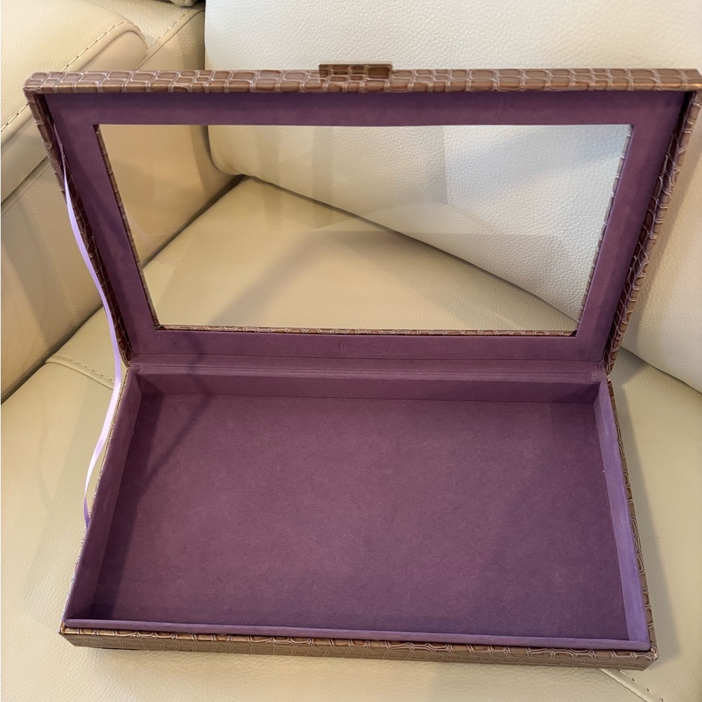 Purple Velvet Jewelry Tray with Mirror